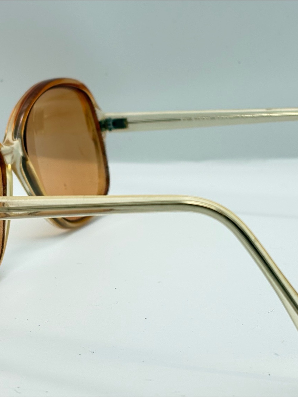 AJ Sarah Brown Translucent Oval Sunglasses Frames Only - Picture 6 of 9